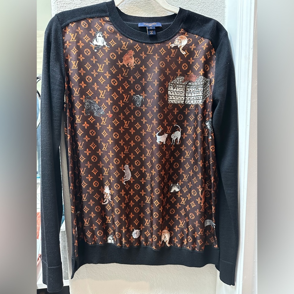 Louis Vuitton Catogram Silk & Wool Round-Neck Sweater X Grace Coddington